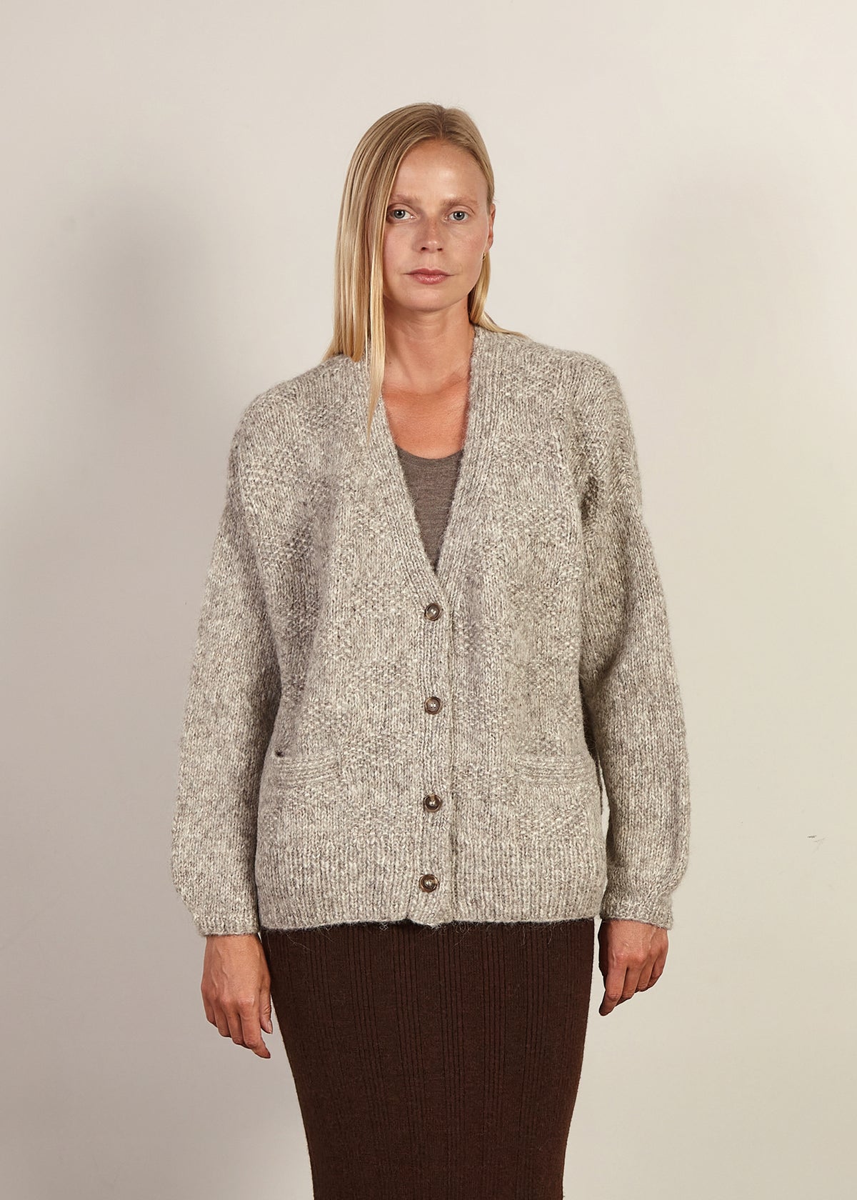 Handknit Basketweave Cardigan