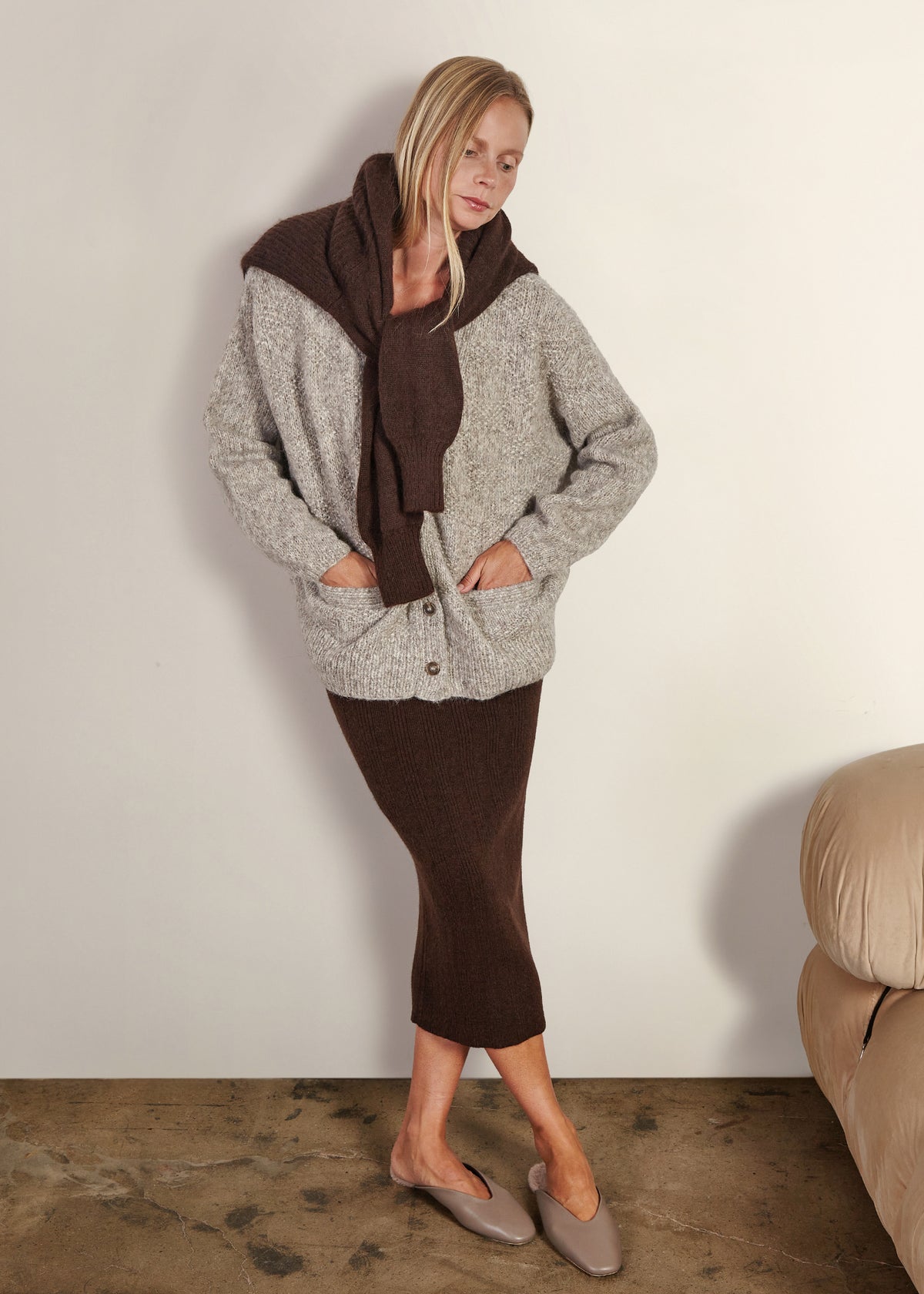 Handknit Basketweave Cardigan