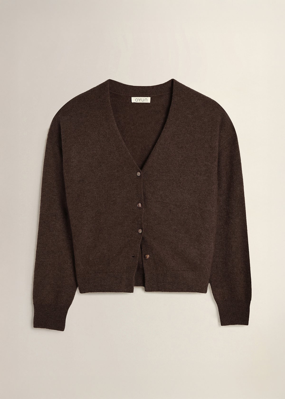 Brushed Cashmere Split Hem Cardigan