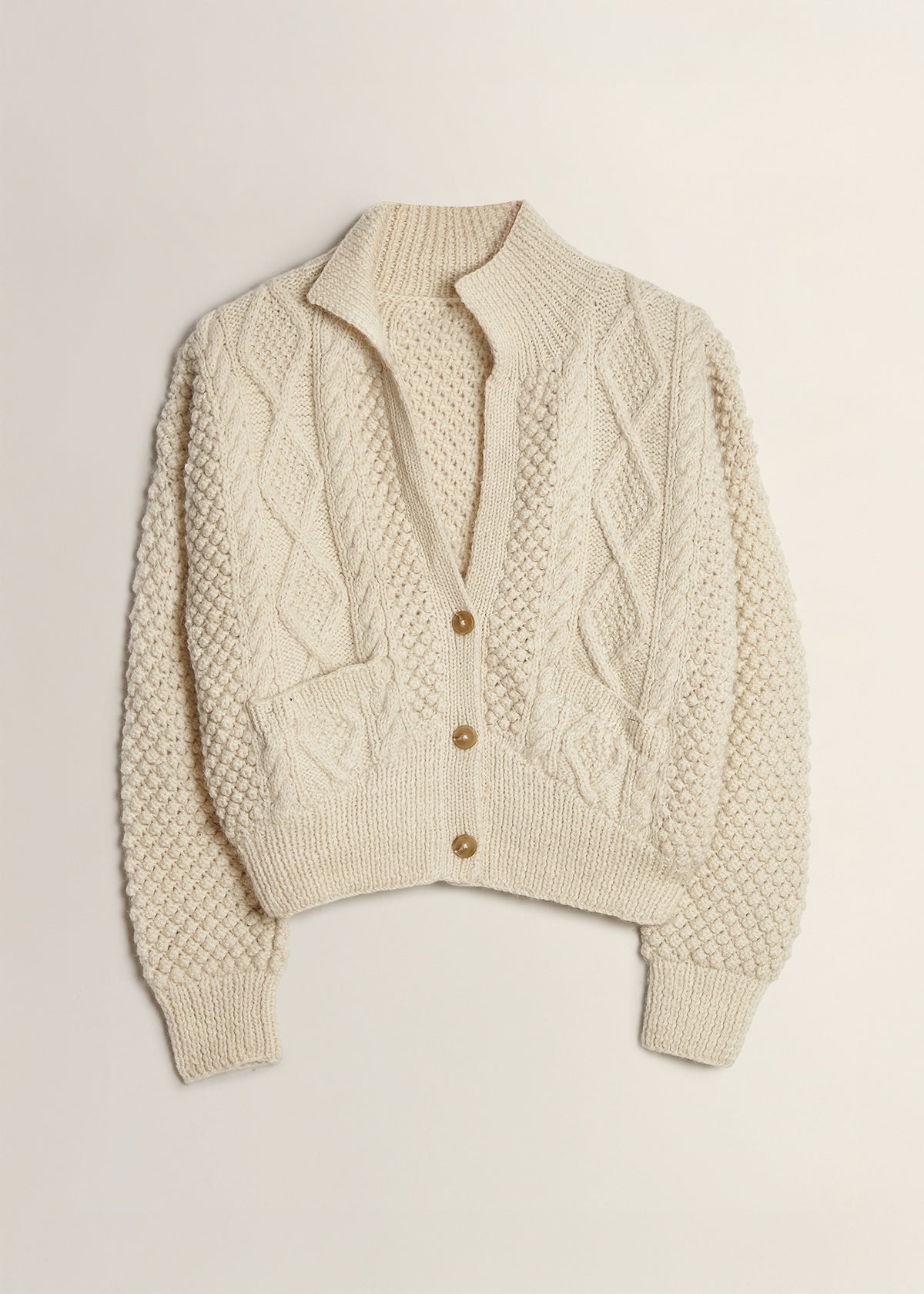 Cable stitch Bomber Jacket