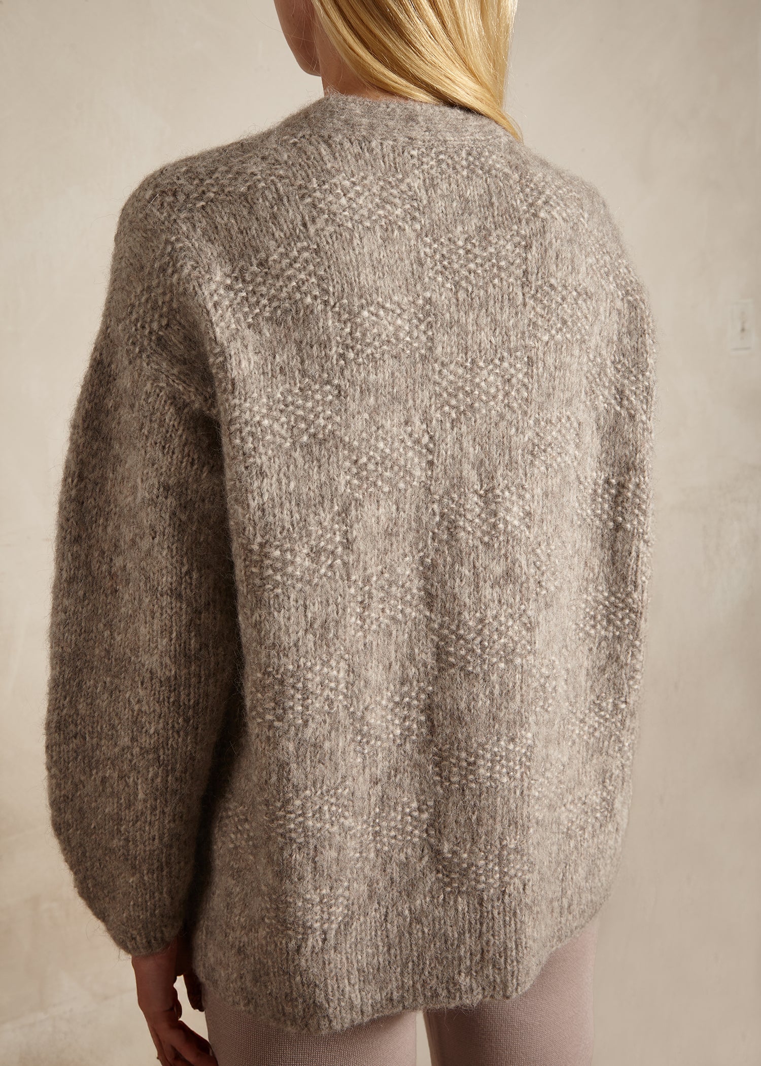 Handknit Basketweave Cardigan