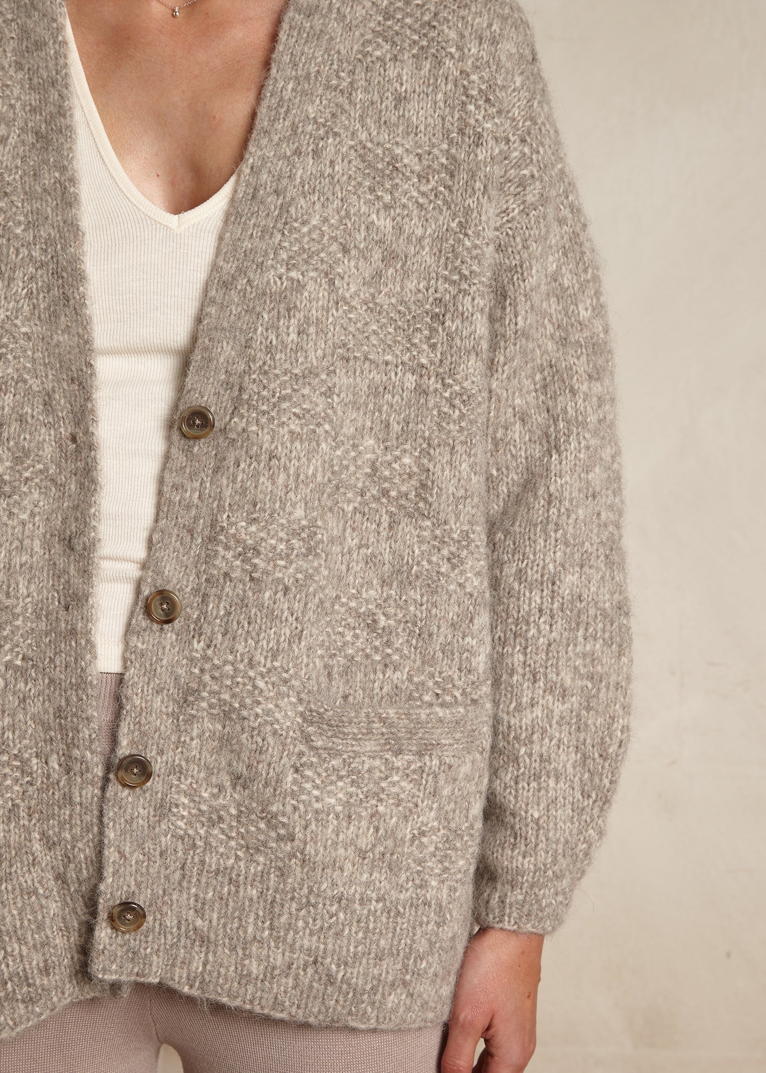 Handknit Basketweave Cardigan