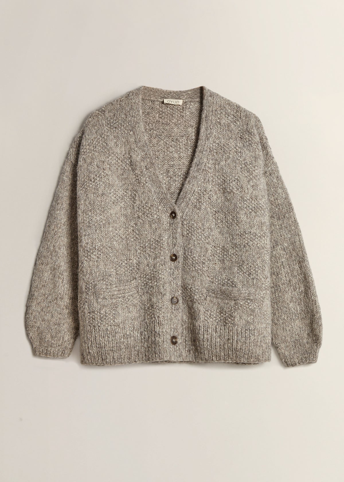 Handknit Basketweave Cardigan