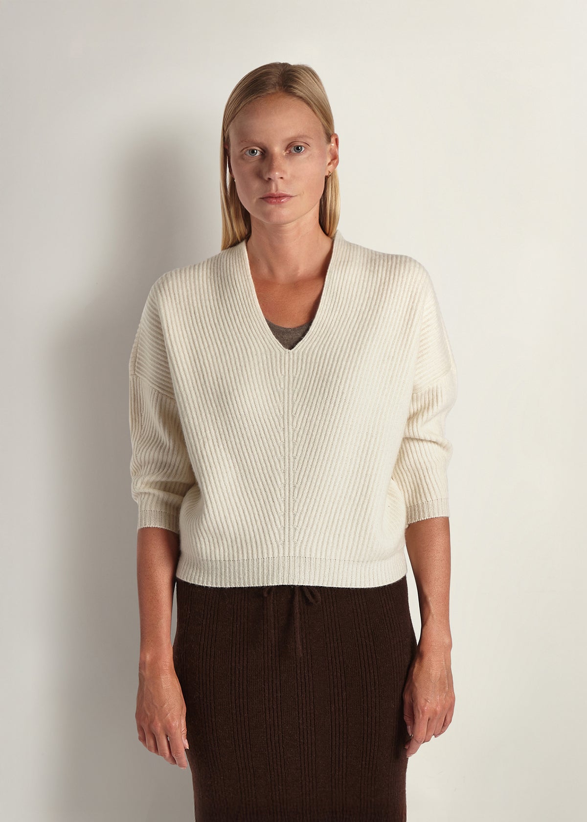 Anni mitered rib sweater