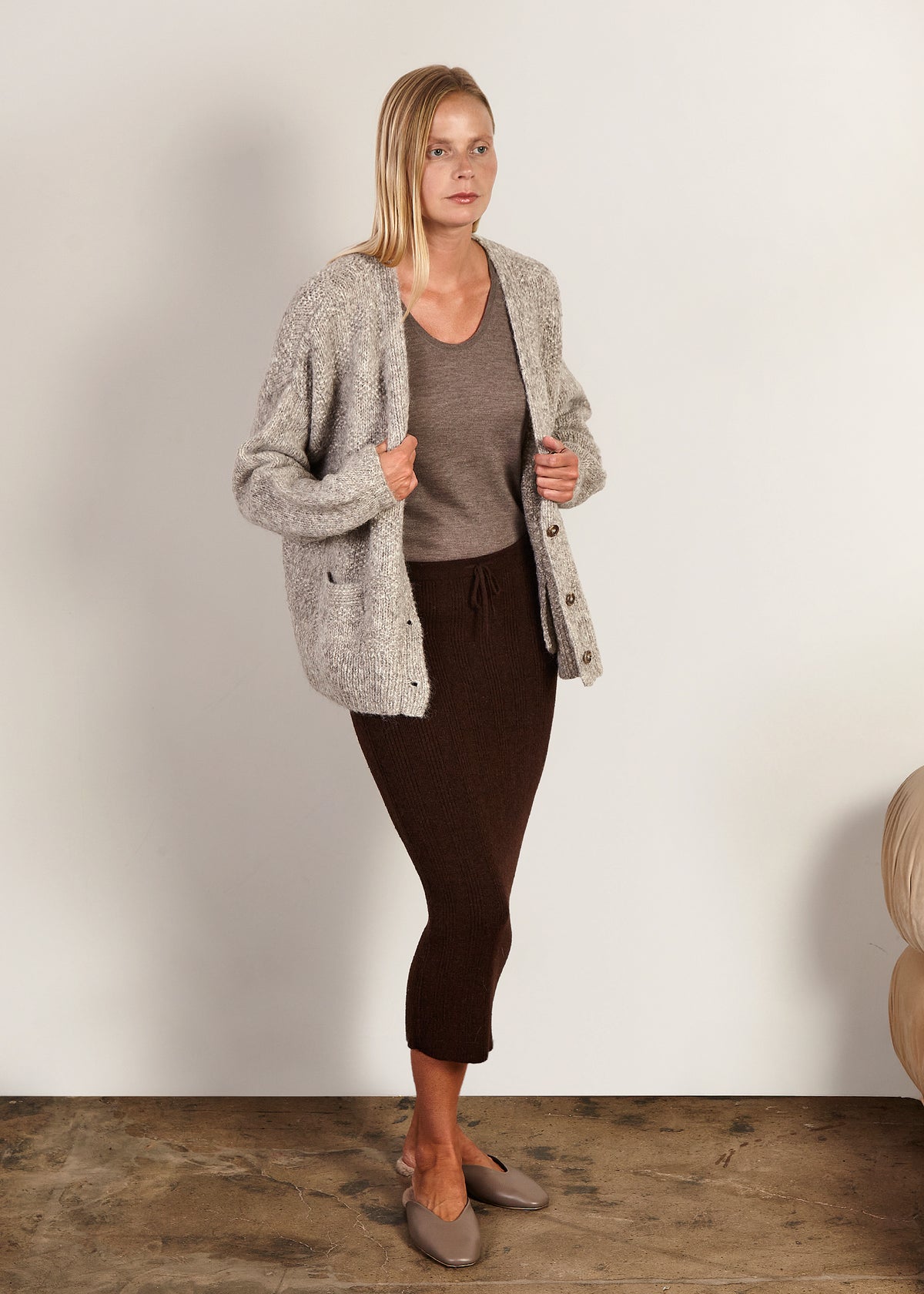 Handknit Basketweave Cardigan