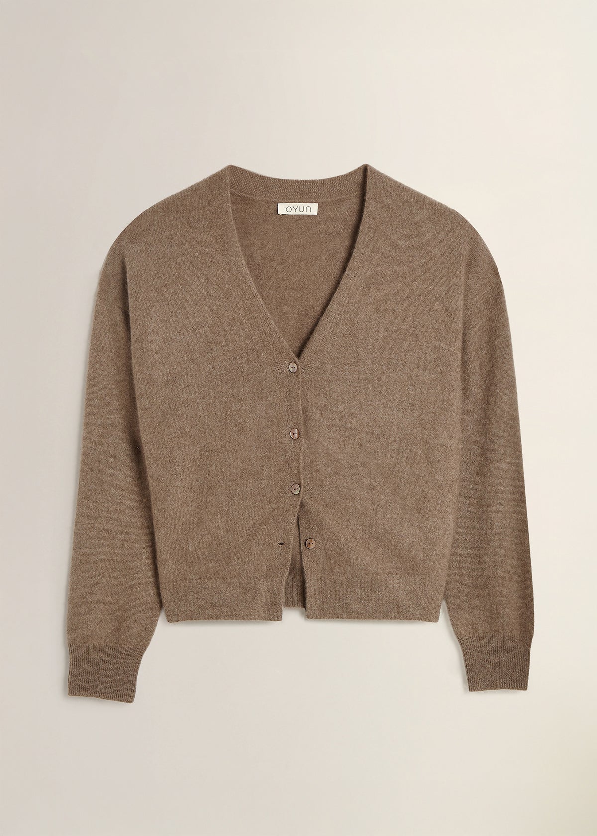 Brushed Cashmere Split Hem Cardigan