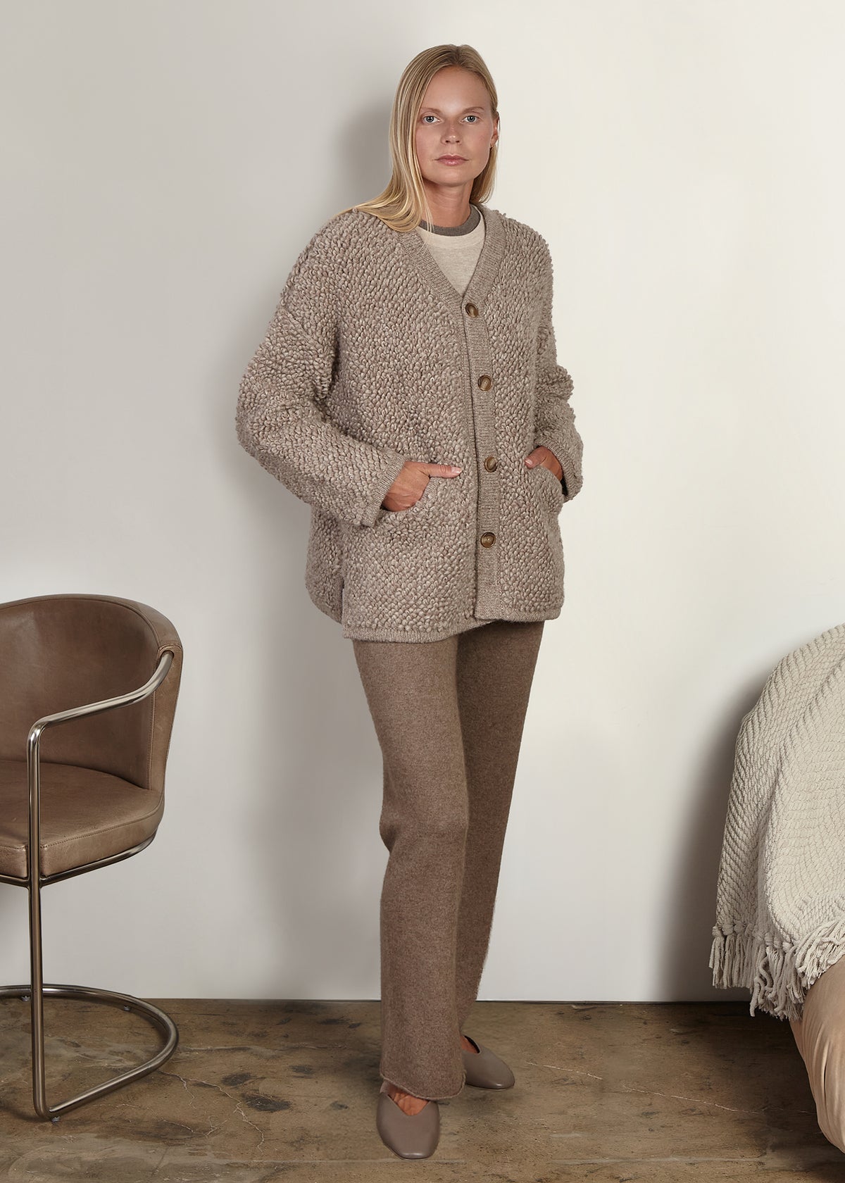 Boucle Button Jacket