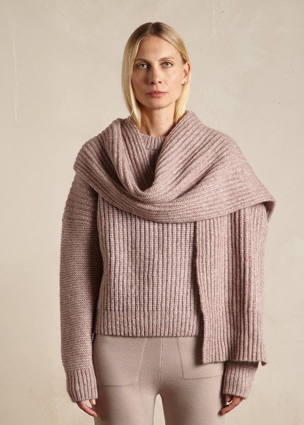 rib alpaca scarf