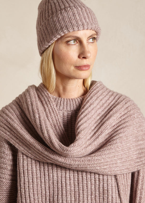 rib alpaca scarf