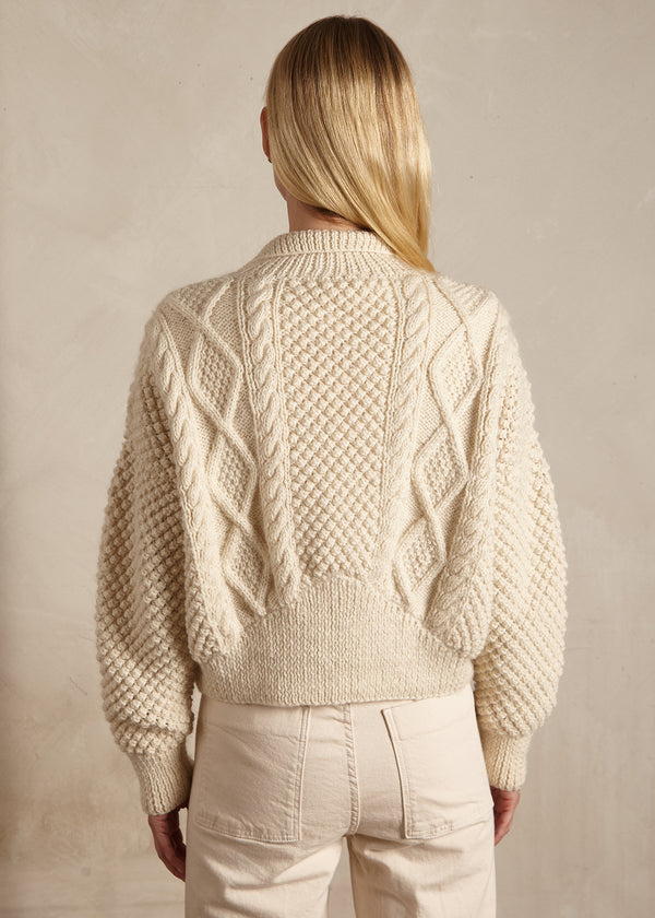 Cable stitch Bomber Jacket