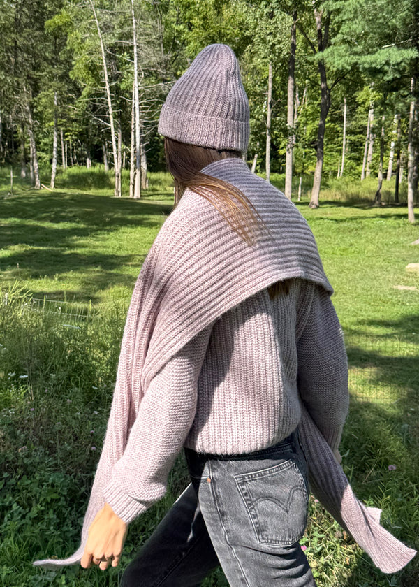 rib alpaca scarf