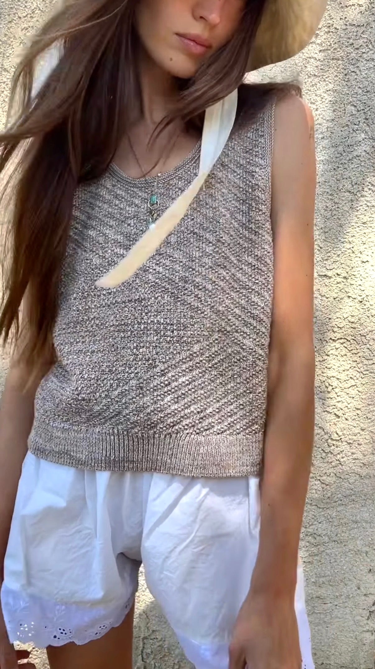 Angled Rib Crochet Vest