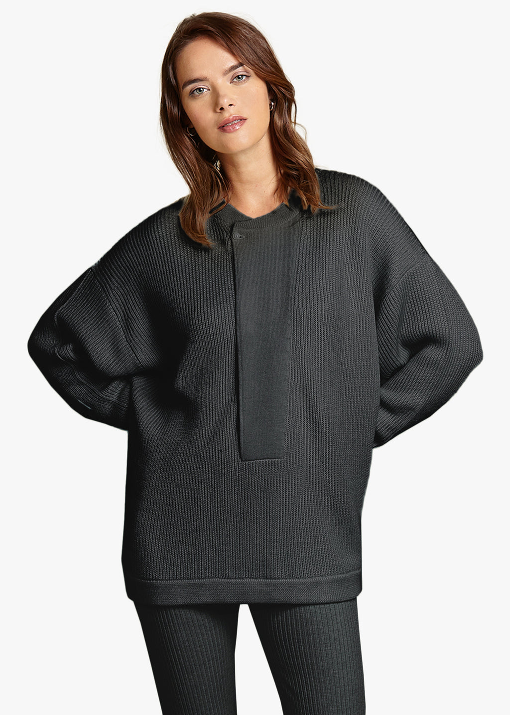 Henley tunic sweater